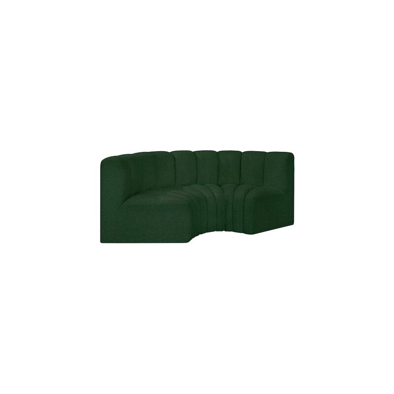 Meridian Furniture Arc Green Boucle Fabric Modular Sofa