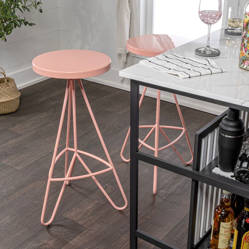 Trinity Modern Industiral Iron Tripod Backless Bar Stool
