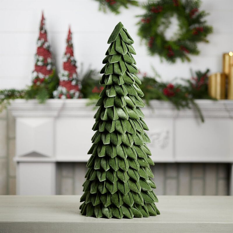Neutral Fabric Christmas Tree – Soft Holiday Tabletop Tree Accent for Cozy Winter Decor