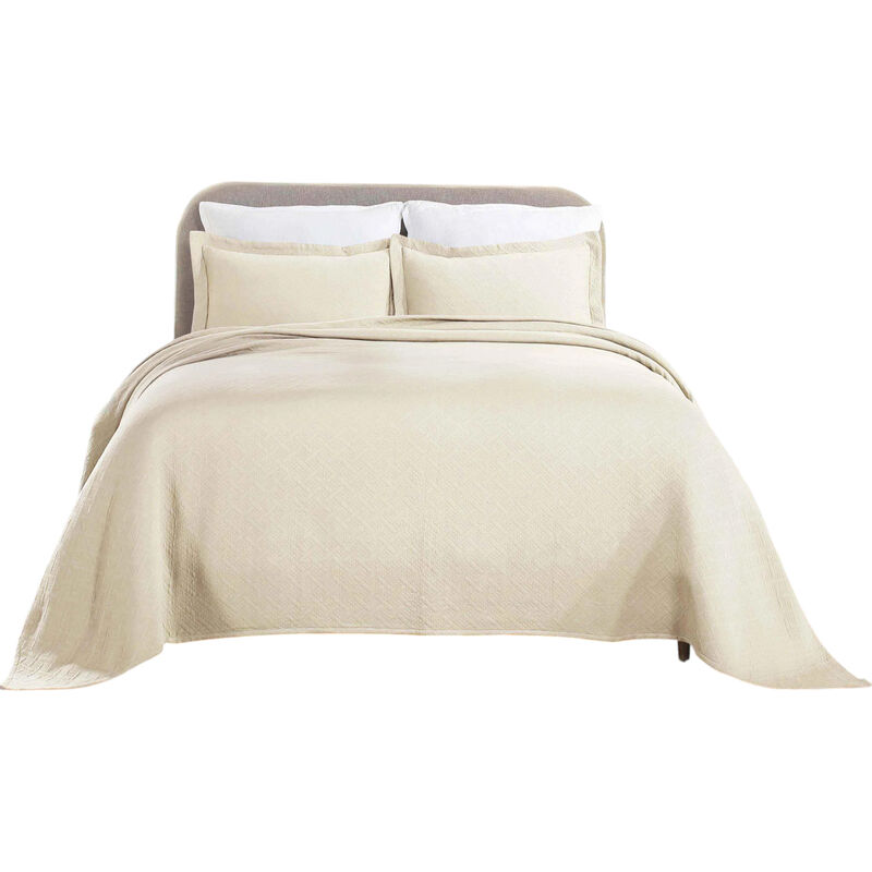 Lightweight Cotton Matelasse Bedspread Set with Matching Shams image number 1