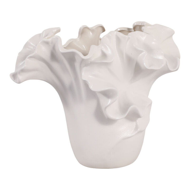11x8" Flutter Vase, White image number 2