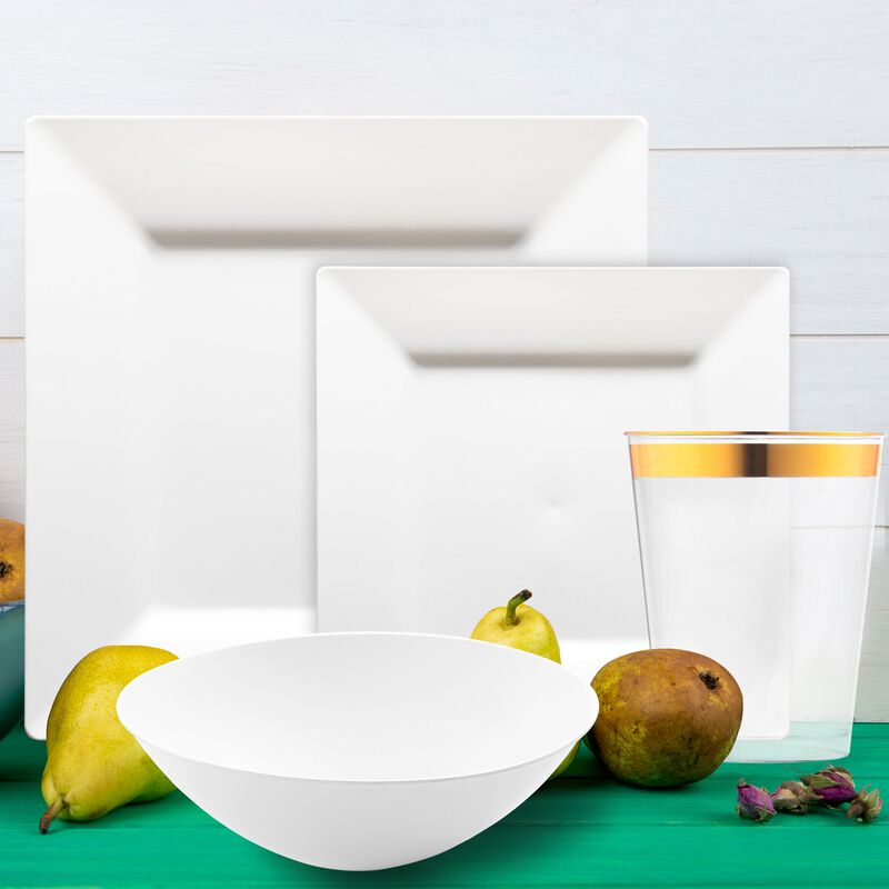 White Square Plastic Tableware Set (120 Sets) image number 7