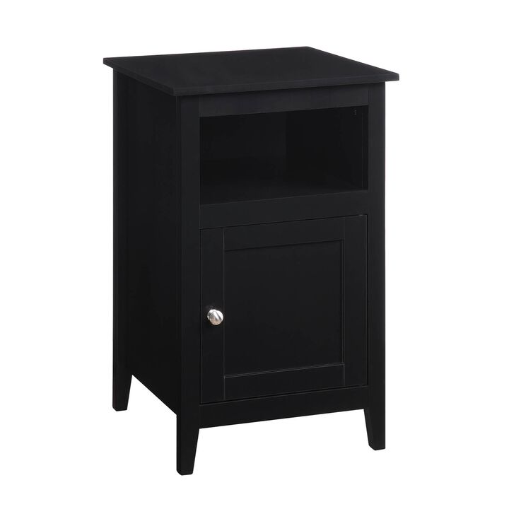Convenience Concepts Designs2Go Storage Cabinet End Table with Shelf, Black