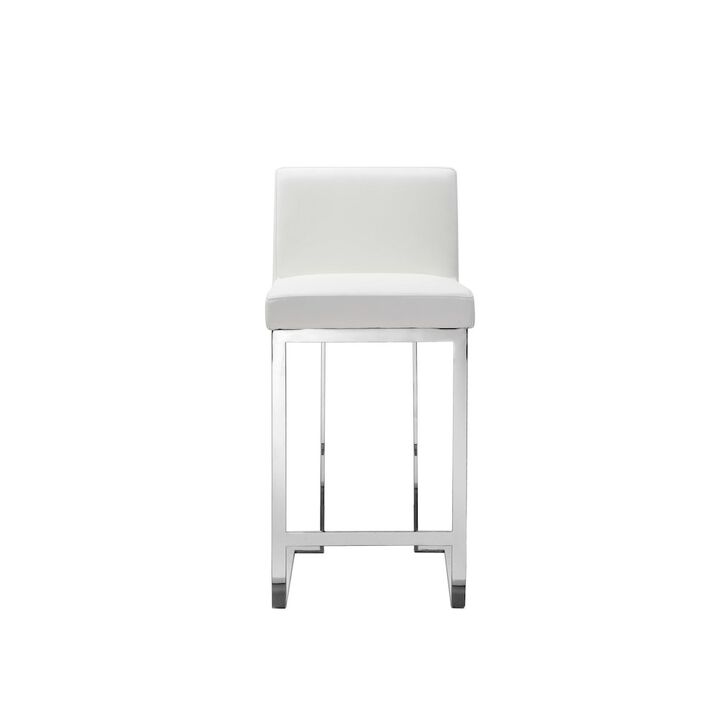 Pangea Home Dexter Counter Stool Faux Leather White