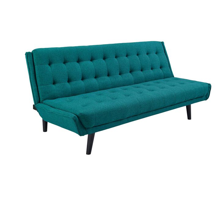 Glance Tufted Convertible Fabric Sofa Bed - Teal