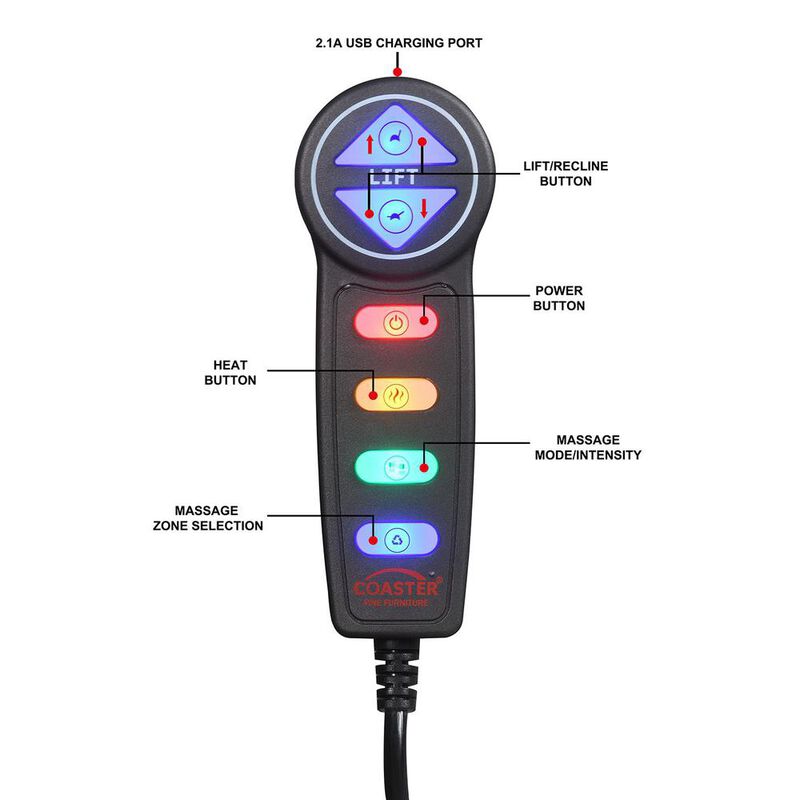 Coaster Co. of America Henrietta Power Lift Recliner with Storage Pocket Brown