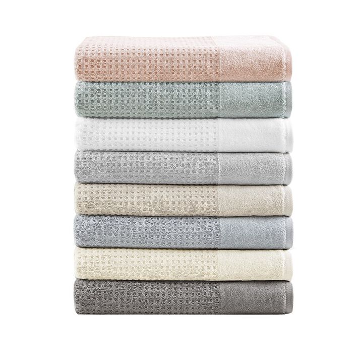 Gracie Mills Dionne Cotton Waffle Jacquard Antimicrobial Bath Towel 6 Piece Set