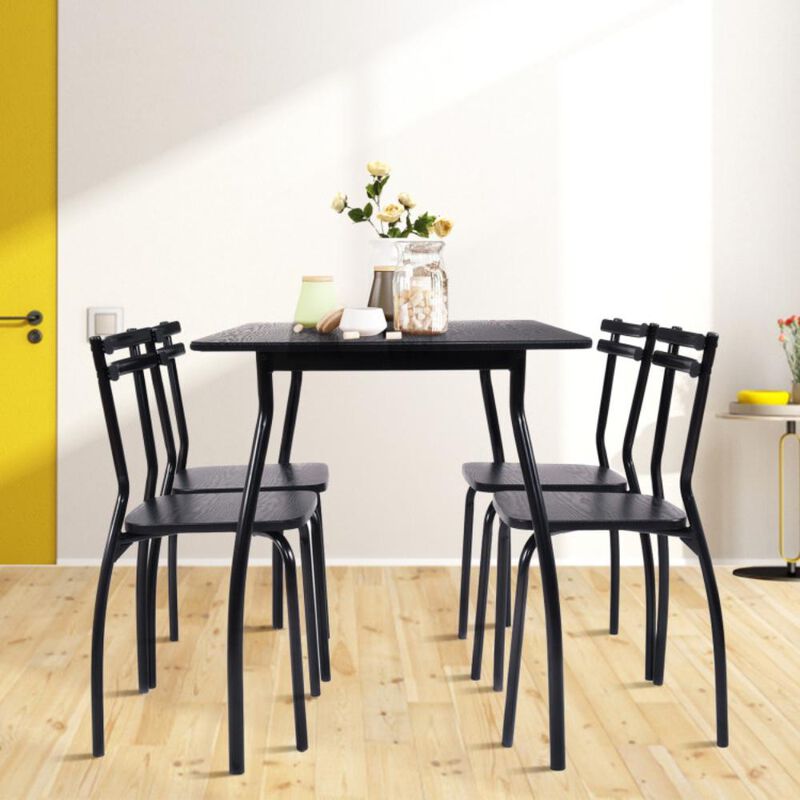Hivvago 5 Pieces Dining Table Set with 4 Chairs and Backrests