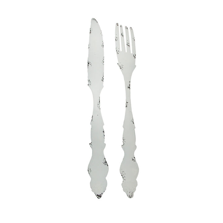 30 In Large Utensil Wall Art Decorative Knife Fork Farmhouse Kitchen Set of 2