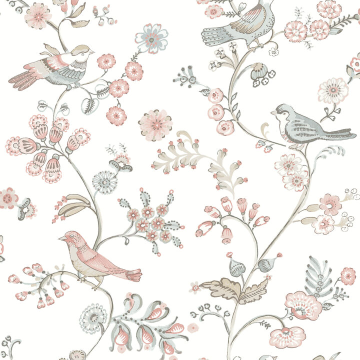 Jinjur Blush Bird Trail Wallpaper