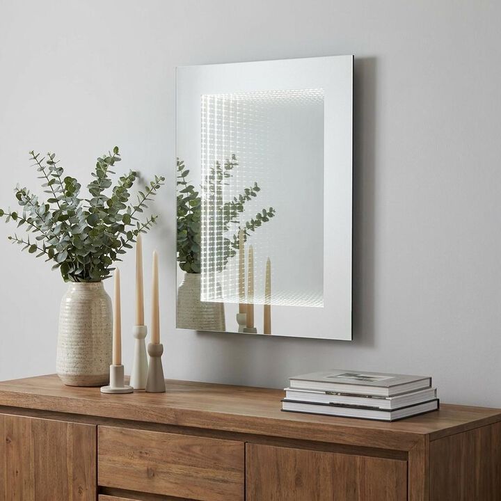 HomeRoots 32" Silver Lighted Frame Accent Mirror