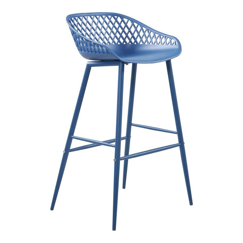Moe&rsquo;s Piazza Outdoor Barstool Blue - Set Of Two