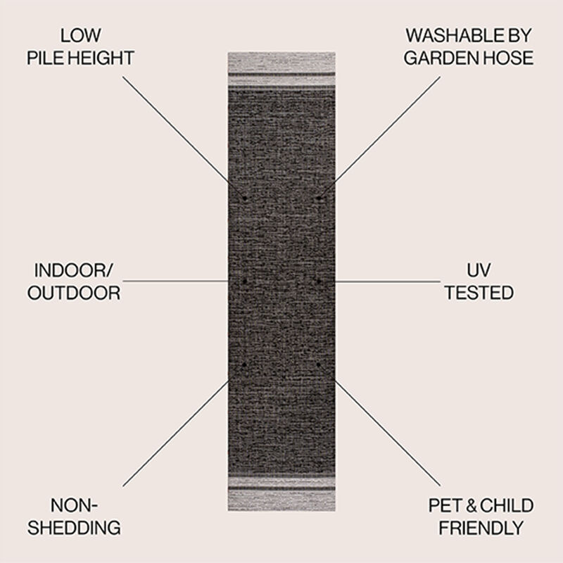 Alda Modern Minimalist Mingled Solid Indoor/Outdoor Area Rug