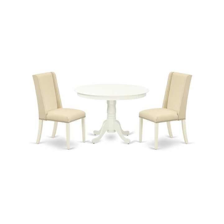 East West Furniture Dining Room Set Linen White