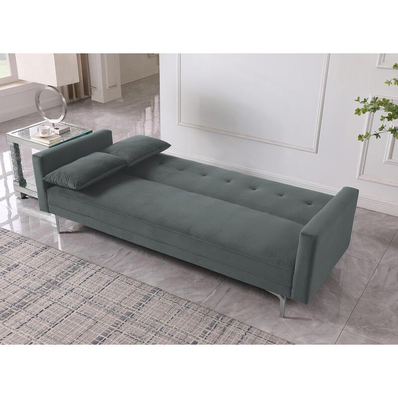 Carolina Living Siena Velvet Convertible Sleeper Sofa - Gray