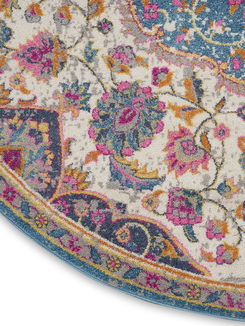 Passion PSN22 Ivory/Multicolor 4' x Round Rug image number 3