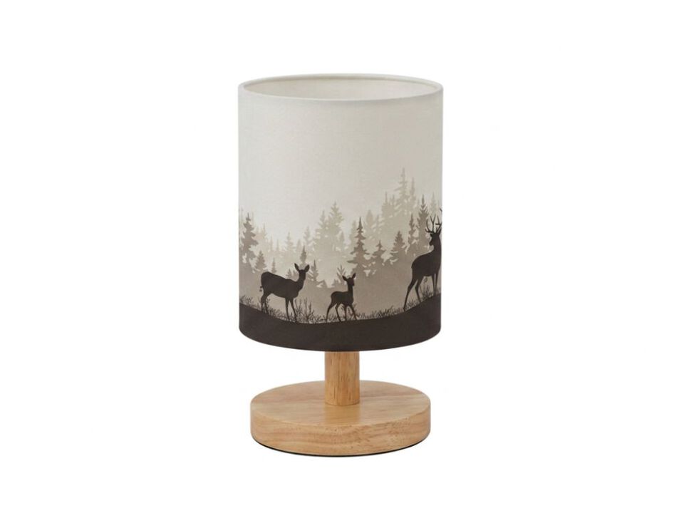 Wood Fabric Desk Lamp For Living Room Bedroom Office