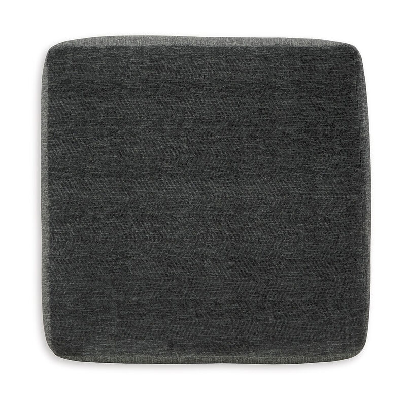 Accent Ottoman, 40 Inch Square Top, Modern Style Dark Gray Polyester