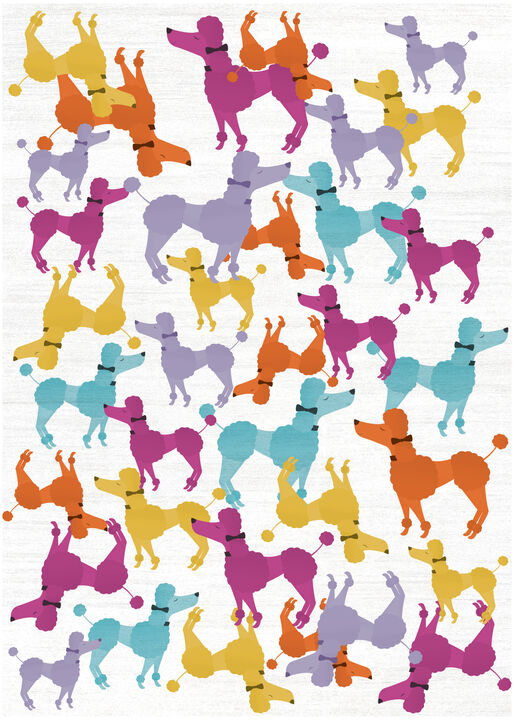 HomeRoots Dogs Youthful Washable Area Rug