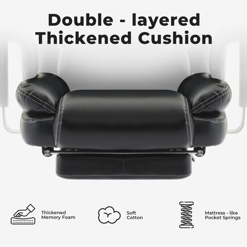 GOODSILO Ergonomic High Back Office Chair with Adjustable Headrest and Lumbar Support for Long Hours Comfort image number 4