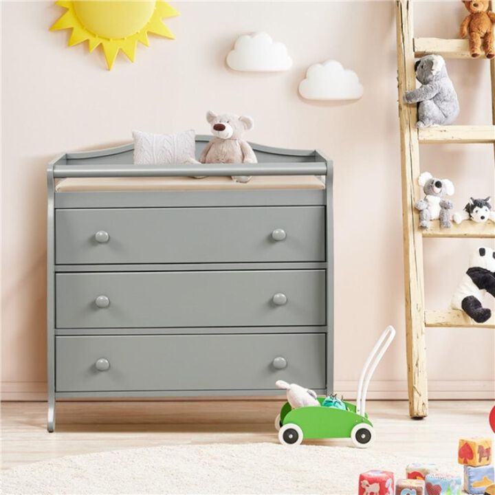 Hivvago Baby Changing Table with 3 Drawers and Safety Belt