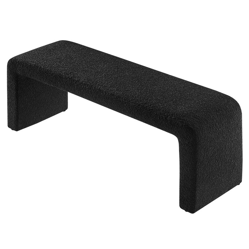 Modway EEI-6736-BLK Simba Boucle Fabric Waterfall Long Bench, Black image number 4