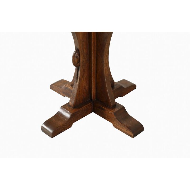 Crafters and Weavers Mission Solid Oak Mouse Detail End Table
