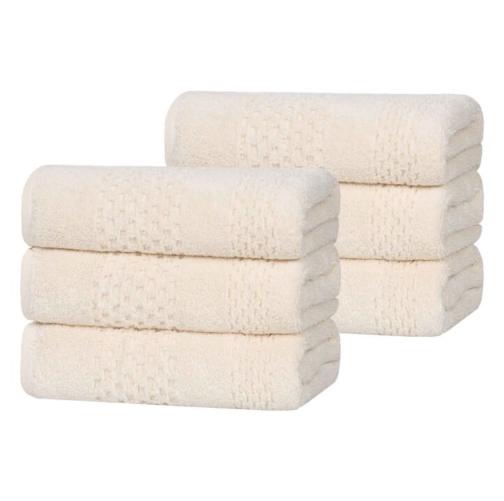 Soft Zero Twist Cotton Waffle Weave Hand Towel Set 6 Pack