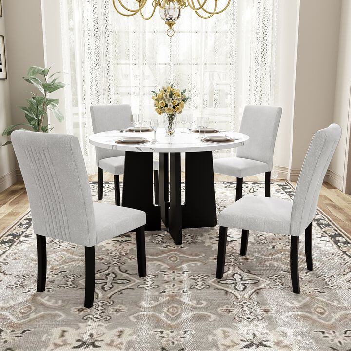 Merax 5-Piece Round Dining Table Chairs Set