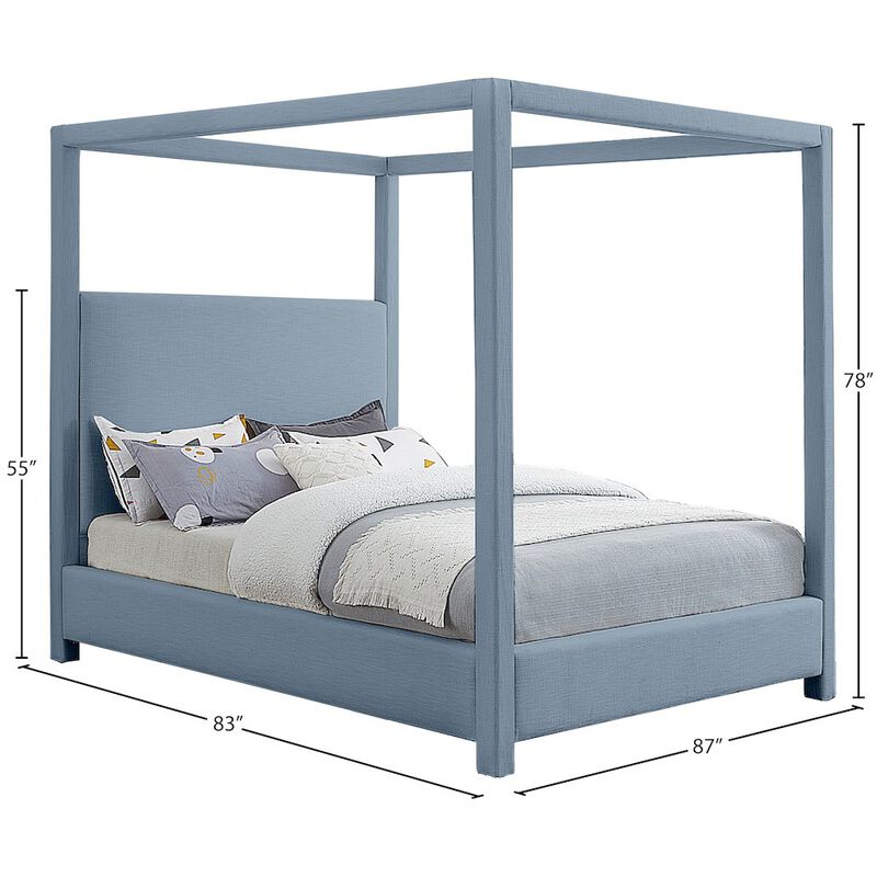 Meridian Furniture Emerson Sky Blue King Bed