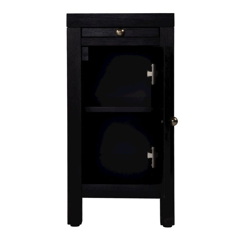 Butler Specialty 12 in. W Rectangular Wood 1 Door Narrow End Table with Pull-Out Tray, Coffee