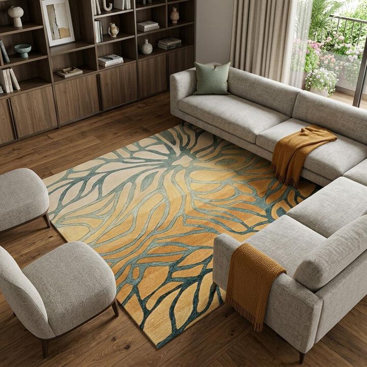 HomeRoots Abstract Area Rug