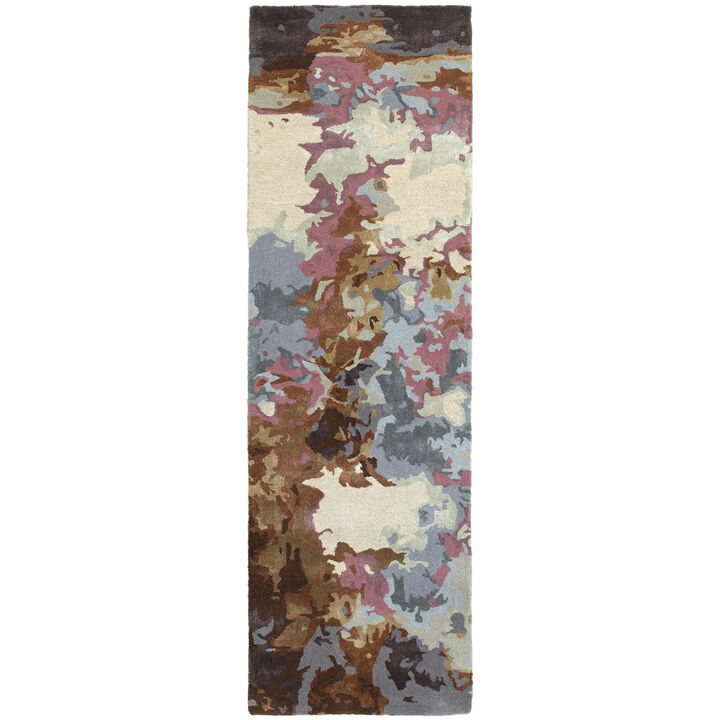 HomeRoots Abstract Hand Tufted Runner Rug