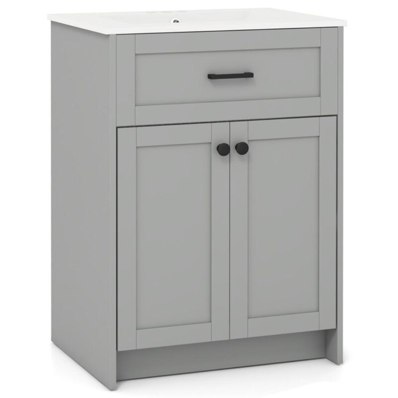 Hivvago Bathroom Vanity Unit with Basin and 2 Doors