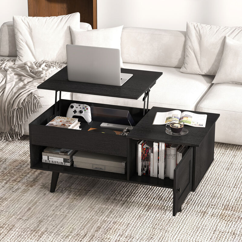Lift Top Coffee Table with Storage and Hidden Compartment image number 5