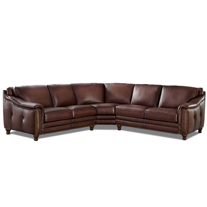 Belfast Top Grain Leather Symmetrical Sectional