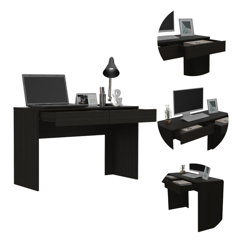 Streamdale Meridian 2-Drawer Computer Desk Black Wengue