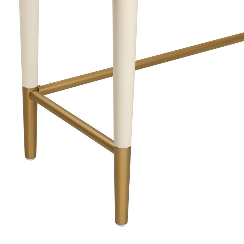 Penelope Taupe Vegan Leather Wrapped Vanity Desk