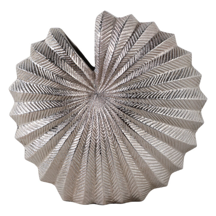 Seashell Metal Vase, Silver