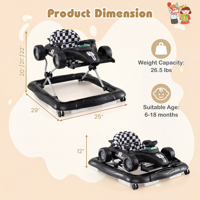 4-in-1 Adjustable Baby Walker with Activity Center and Music Box image number 2