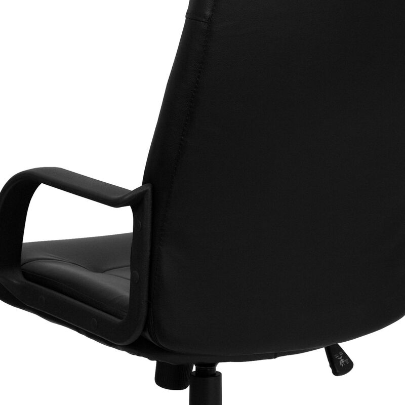 Holly High Back Black Glove Vinyl Executive Swivel Office Chair with Arms image number 2