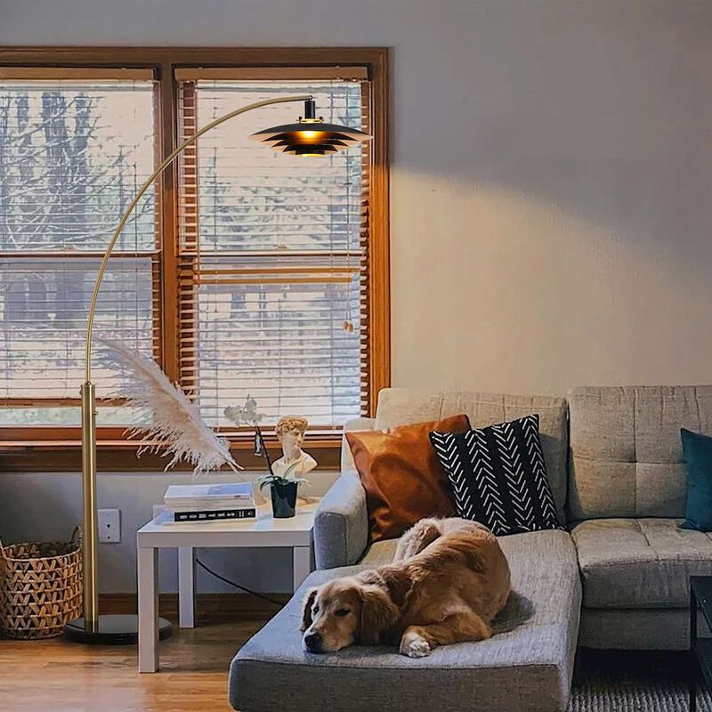 NOVA OF CALIFORNIA Rancho Mirage 1 Light Arc Floor Lamp - Weathered Brass