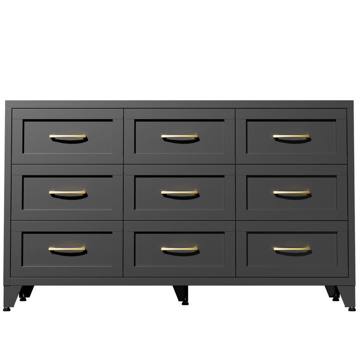 Kankes 9 Drawer Metal Dresser
