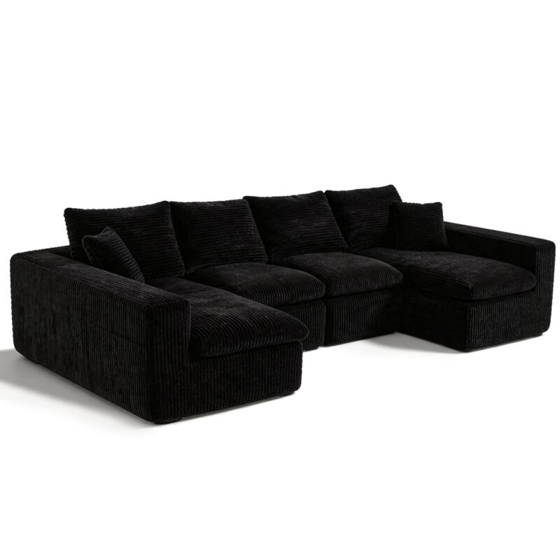 Nespfe Modular U-Shaped Compressed Sectional Sofa image number 7