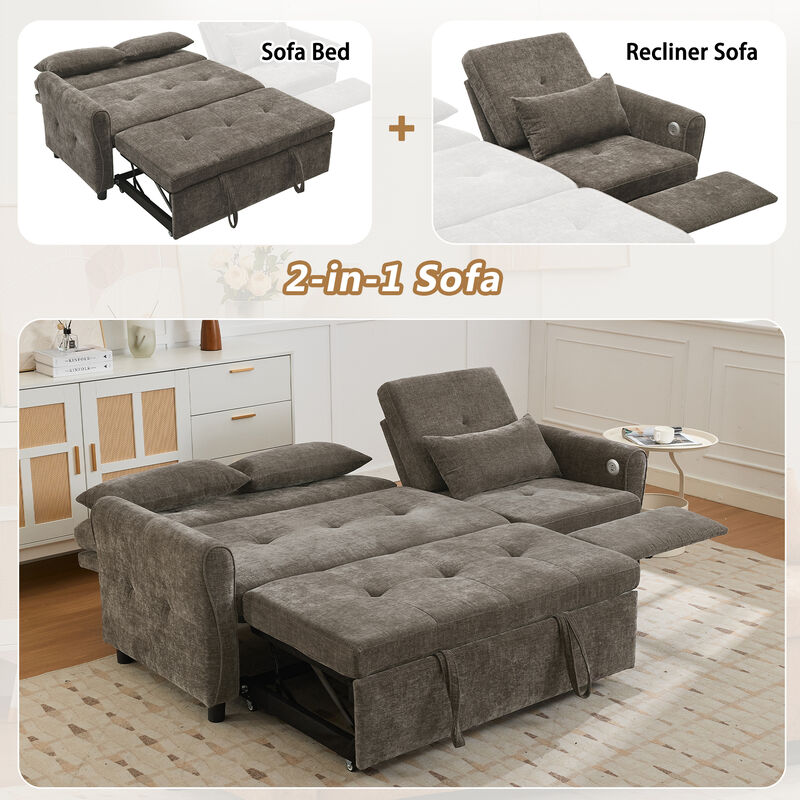Merax hree-seater Sofa with a Sofa Bed and a Reversible Recliner Sofa