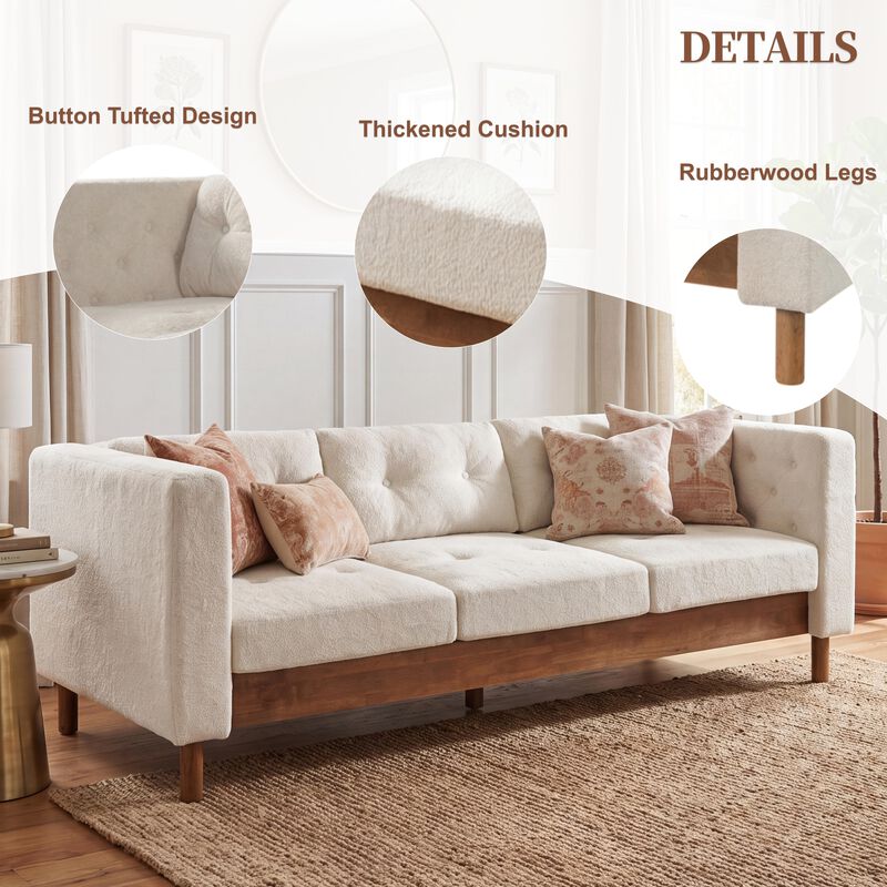 Jubpaf 78" Modern 3 Seater Sofa Chenille image number 2