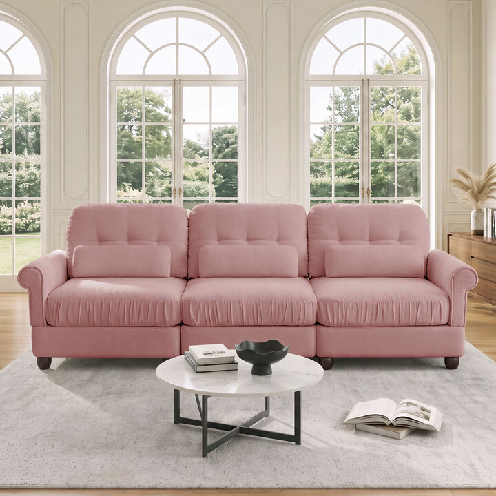 Juspep Mid Century Modern Chenille 3‑Seater Modular Sofa