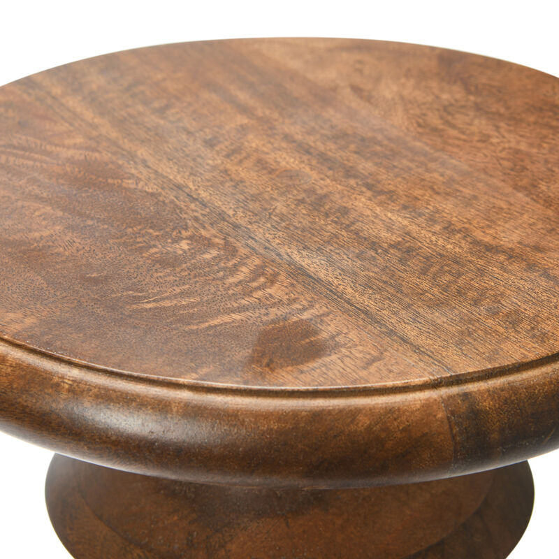 Berns Mid Century Modern Solid Wood End Table or Stool, Classic Walnut Finish image number 5