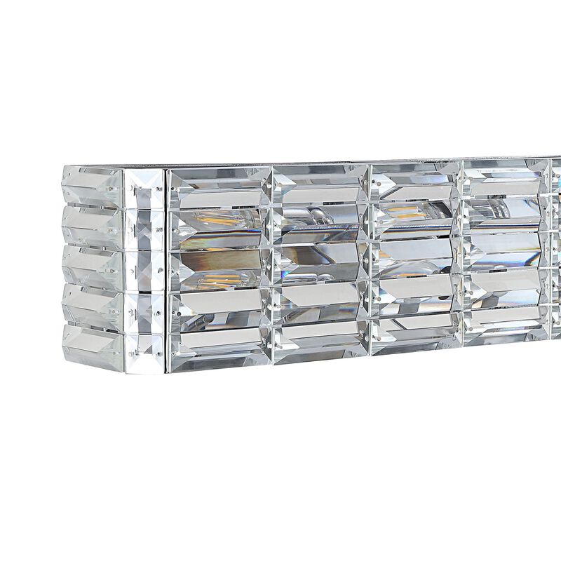 Evelyn Crystal Rectangle Ironcrystal Glam Modern LED Vanity Light