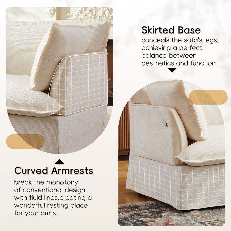 Merax Modern Chenille Upholstered Armchair with Integrated Charging Ports image number 6